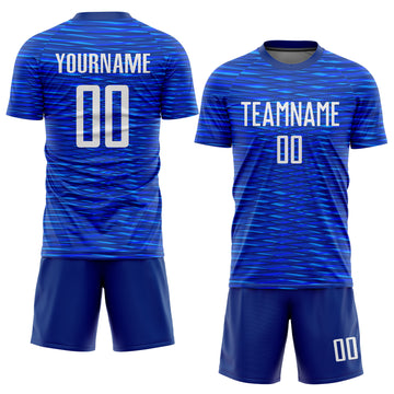 Custom Royal White Sublimation Soccer Uniform Jersey