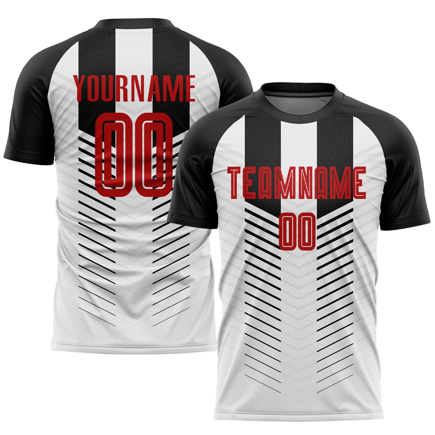 Custom White Red-Black Sublimation Soccer Uniform Jersey Discount