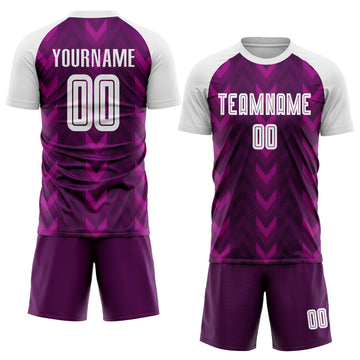 Custom Purple White Sublimation Soccer Uniform Jersey