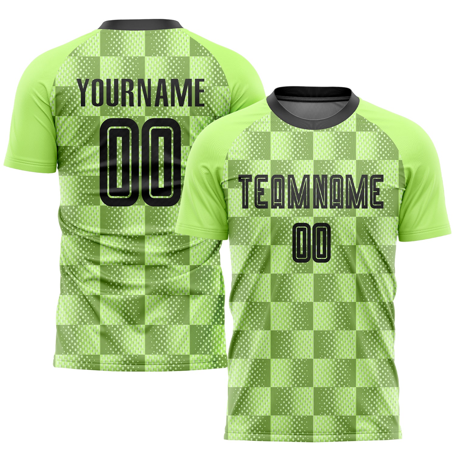 Custom Grass Green White Sublimation Soccer Uniform Jersey