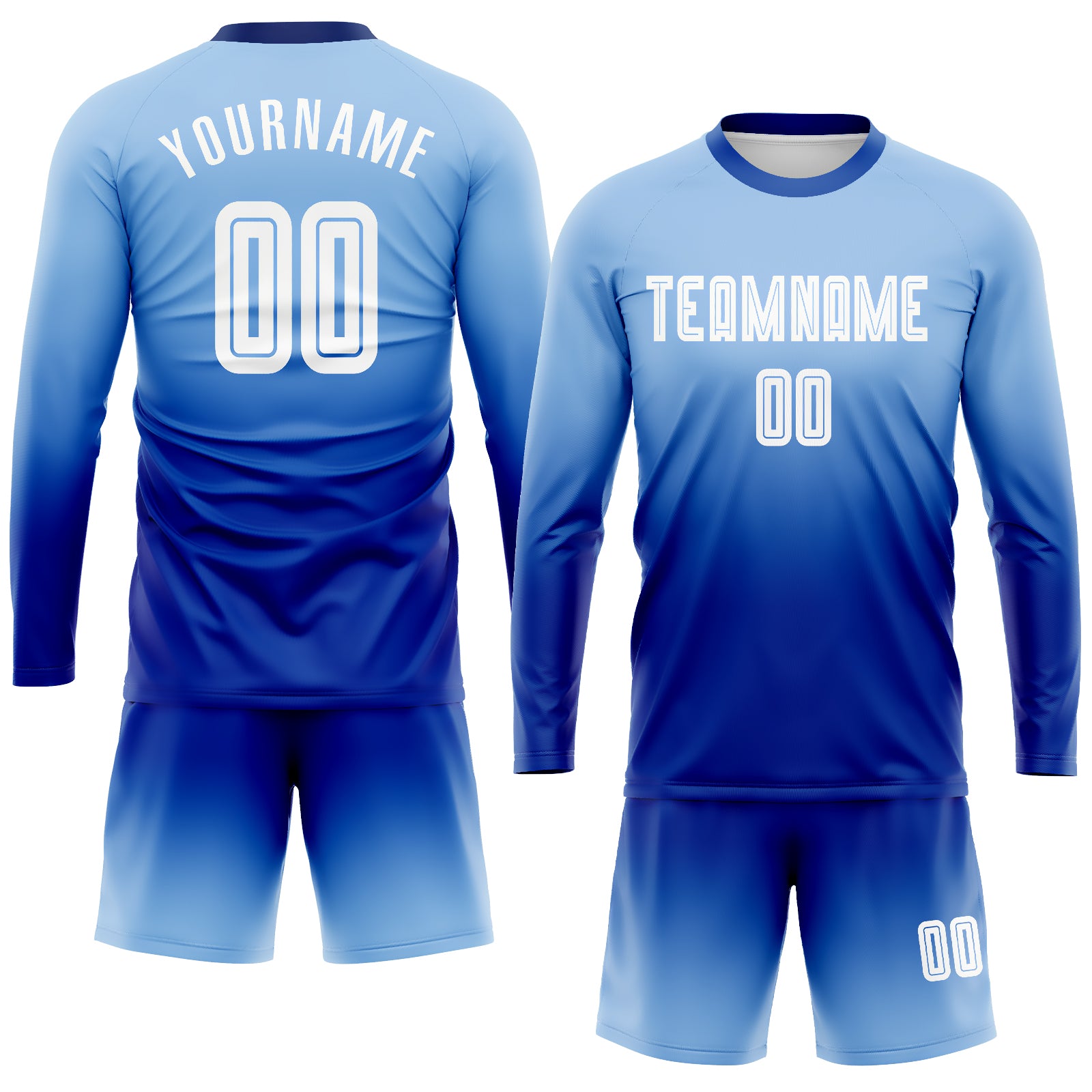 Sky Blue and Navy Blue Plain Soccer - Buy Jersey Design