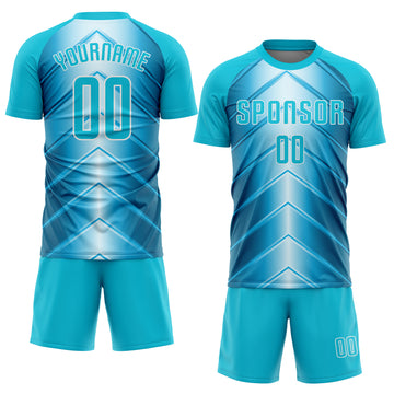 Custom Sky Blue Lakes Blue-White Sublimation Soccer Uniform Jersey