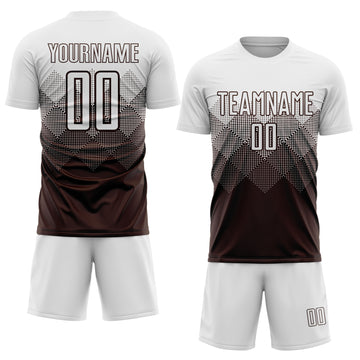 Custom Brown White Sublimation Soccer Uniform Jersey