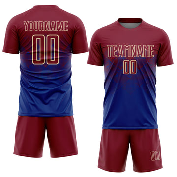 Custom Royal Crimson-Cream Sublimation Soccer Uniform Jersey