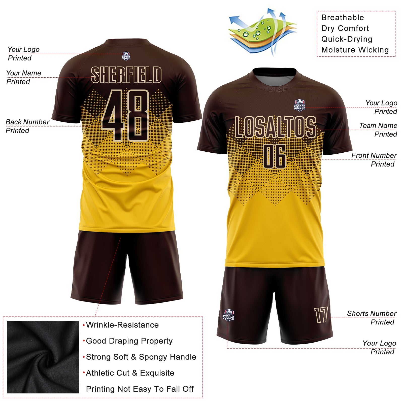 【CARPET COMPANY】 Soccer Jersey Brown/Cream Carpet Company - Soccer Jersey – NJ Skateshop