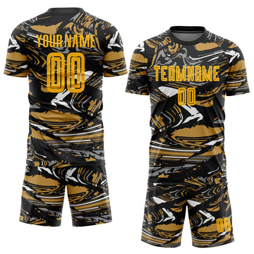 Custom Figure Gold-Old Gold Sublimation Soccer Uniform Jersey