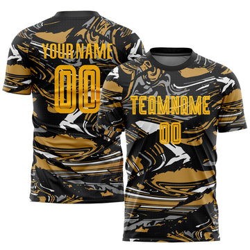 Custom Figure Gold-Old Gold Sublimation Soccer Uniform Jersey