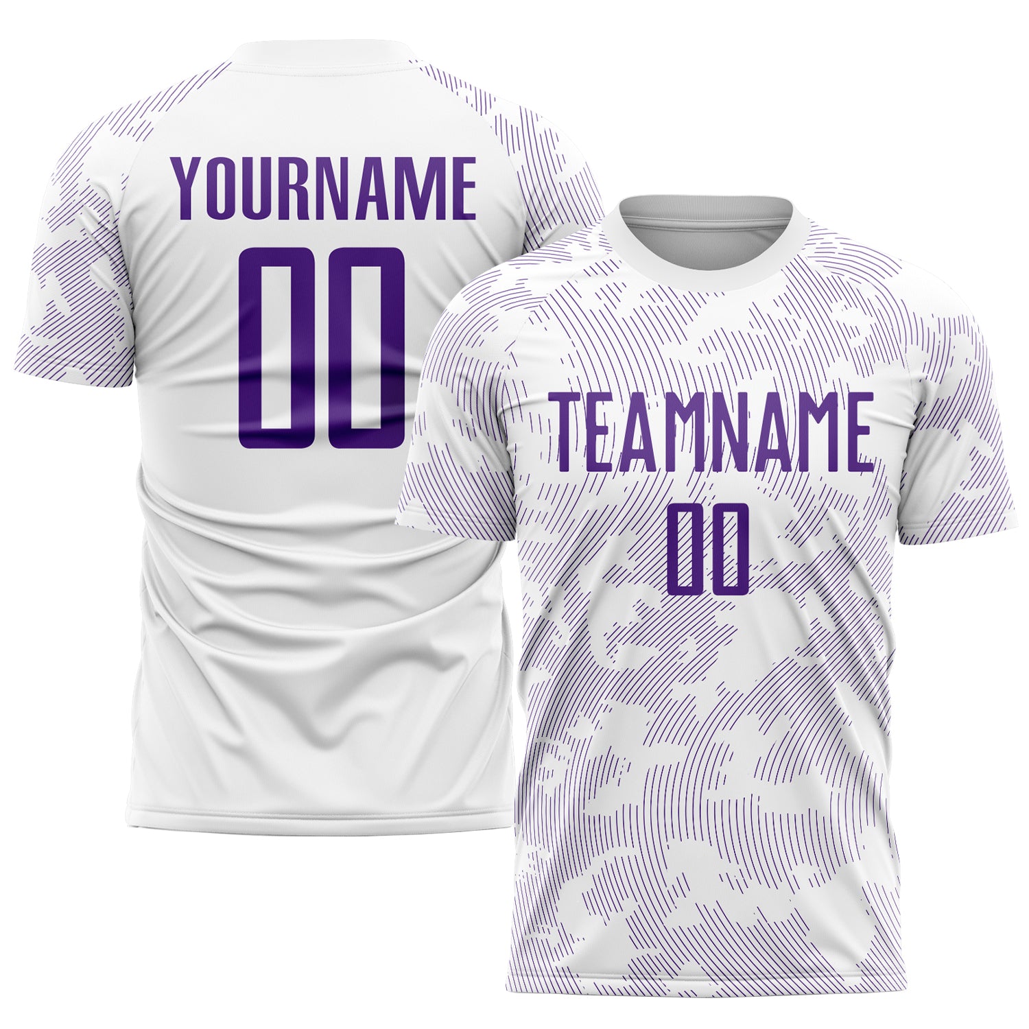 Custom White Purple Sublimation Soccer Uniform Jersey Discount