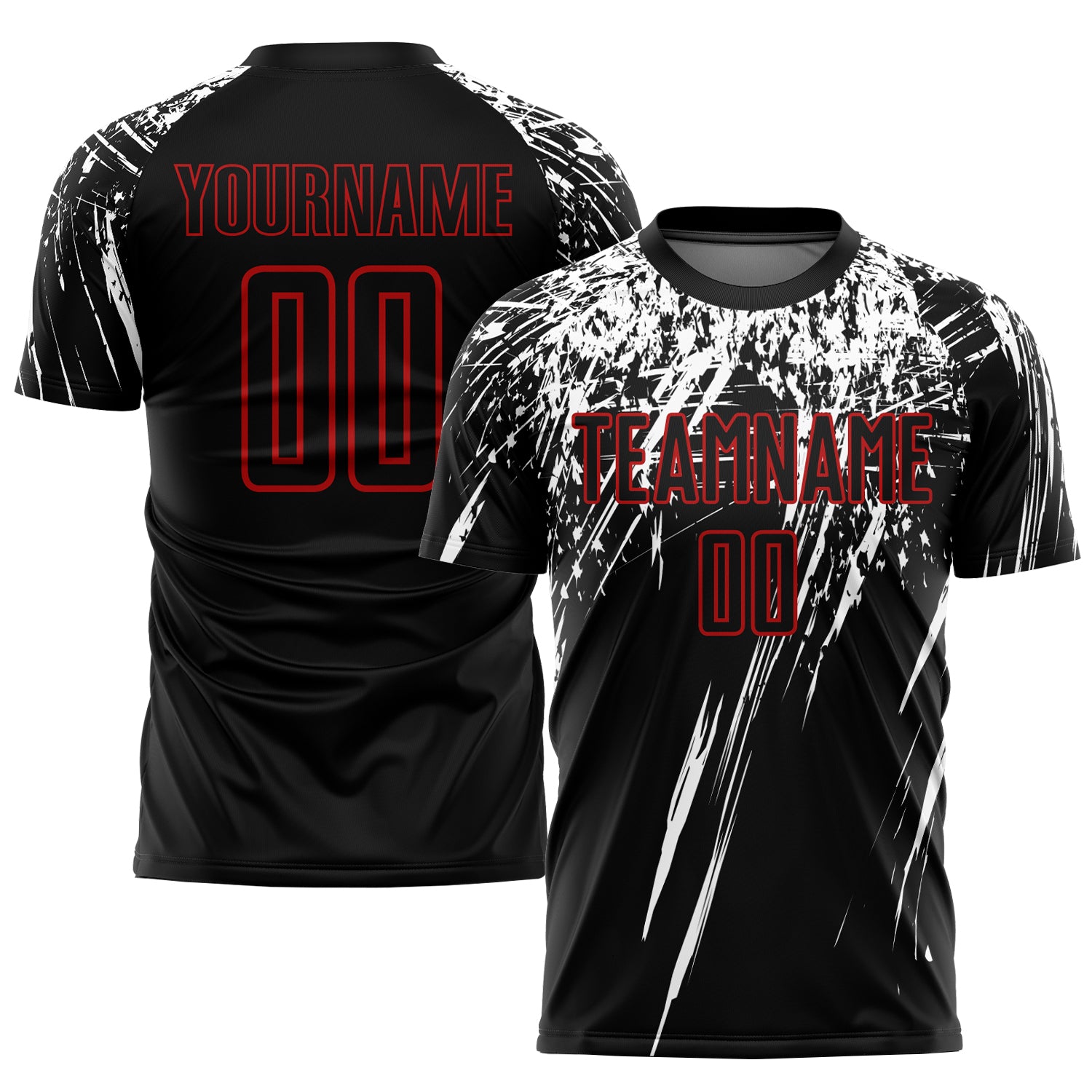Custom Black Red-White Sublimation Soccer Uniform Jersey Custom Black Red-White Sublimation Soccer Uniform Jersey