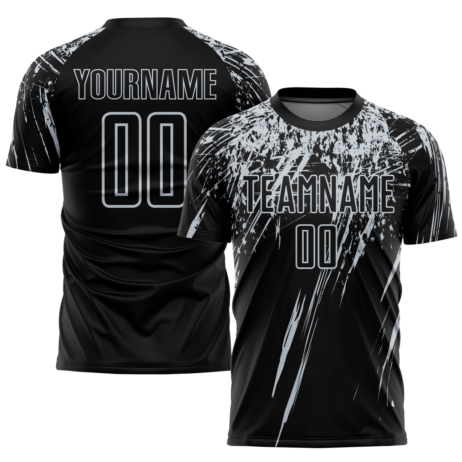 Custom Black Silver Sublimation Soccer Uniform Jersey Discount