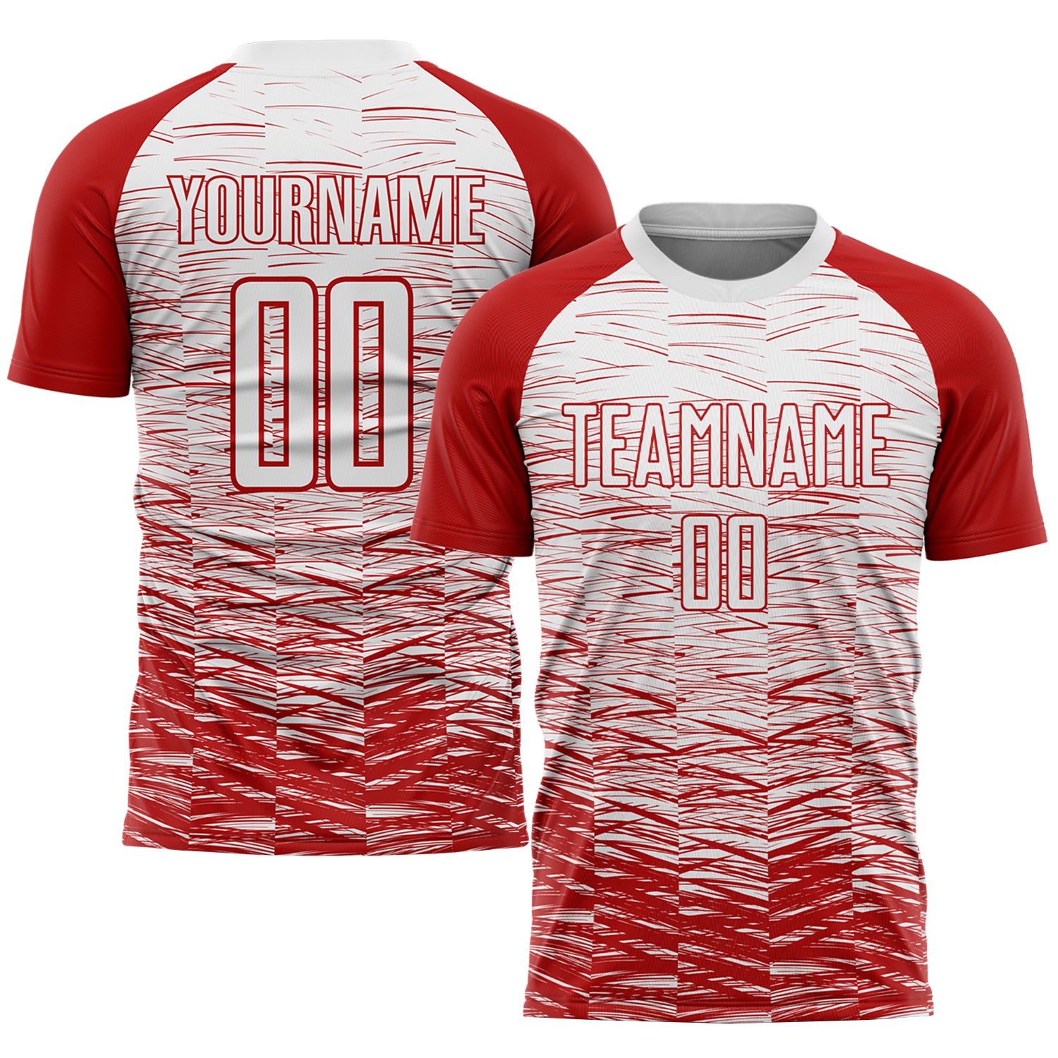 Cheap Custom Red White-Navy Sublimation Fade Fashion Soccer