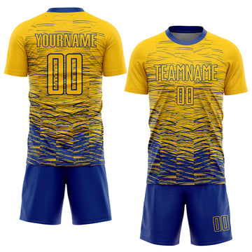Custom Yellow Royal Sublimation Soccer Uniform Jersey
