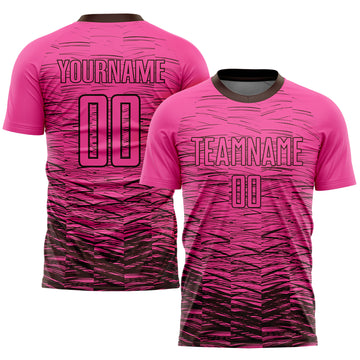 Custom Pink Brown Sublimation Soccer Uniform Jersey