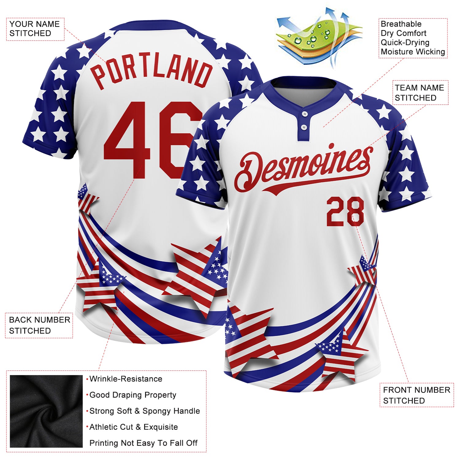 white sox red white and blue jersey