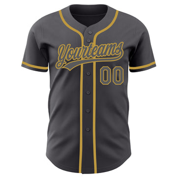 Custom Steel Gray Old Gold Authentic Baseball Jersey