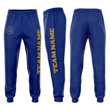 Custom Royal Old Gold Fleece Jogger Sweatpants