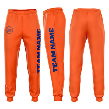 Custom Orange Royal Fleece Jogger Sweatpants