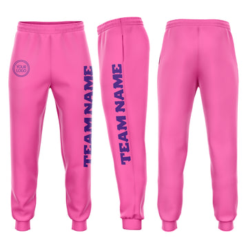 Custom Pink Purple Fleece Jogger Sweatpants