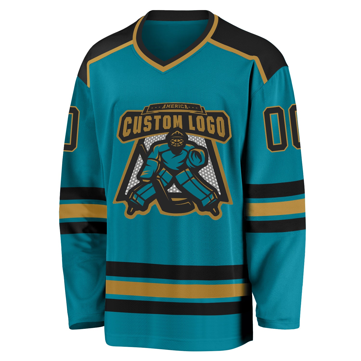 Blue/Gold/Black Custom Sublimated Blank Hockey Jerseys | YoungSpeeds