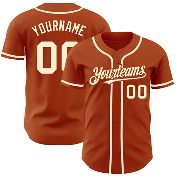 Custom Texas Orange Cream Authentic Baseball Jersey