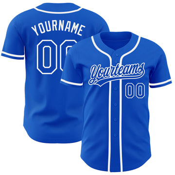 Custom Thunder Blue White Authentic Baseball Jersey