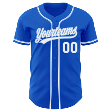 Custom Thunder Blue White-Light Blue Authentic Baseball Jersey