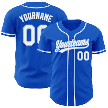 Custom Thunder Blue White-Light Blue Authentic Baseball Jersey