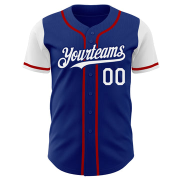 Custom Royal White-Red Authentic Two Tone Baseball Jersey