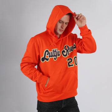 Custom Stitched Orange Black-Old Gold Sports Pullover Sweatshirt Hoodie