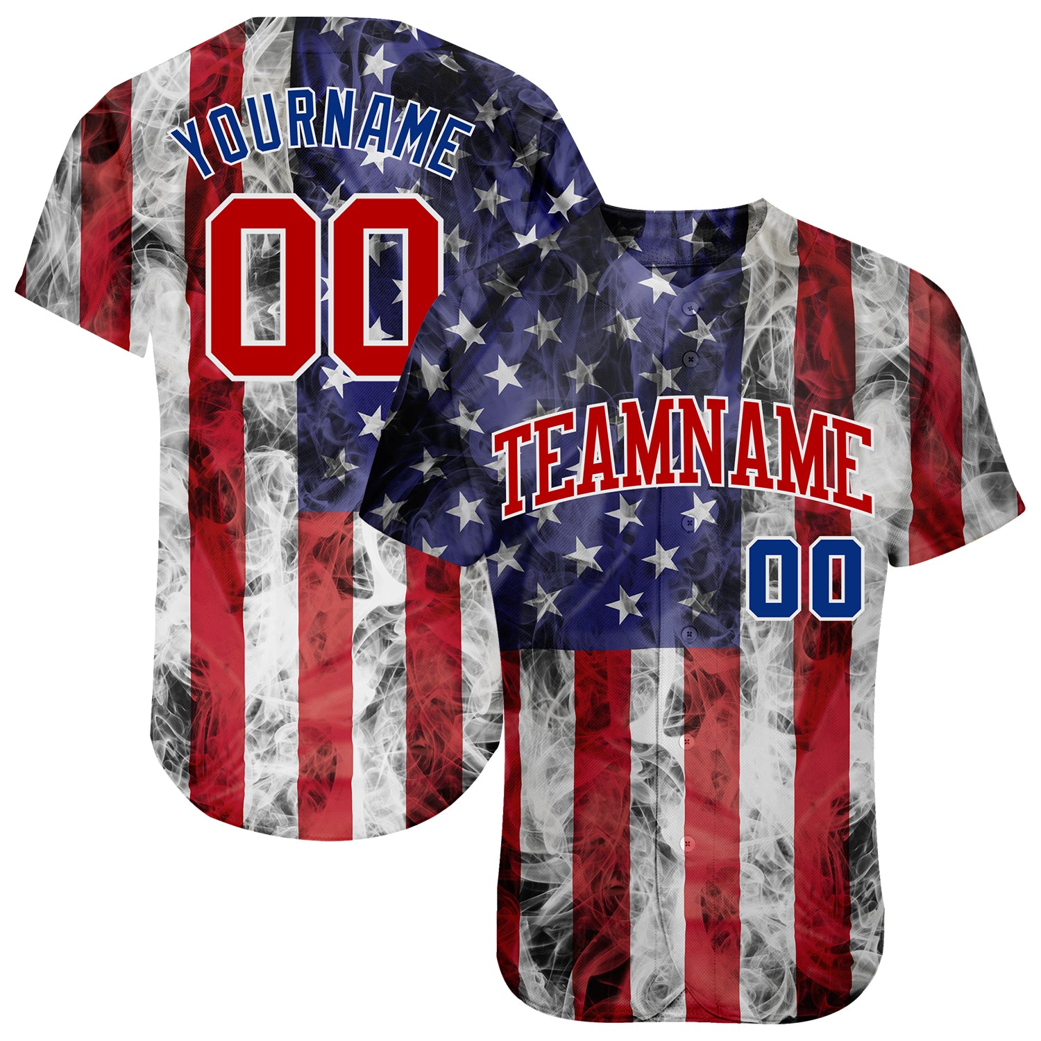 Custom Cream Red-Royal American Flag Baseball Jersey - Jomagift