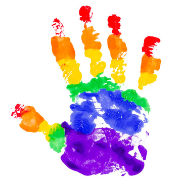 Custom White Gold-Purple Rainbow Colored Hand For Pride LGBT Performance T-Shirt