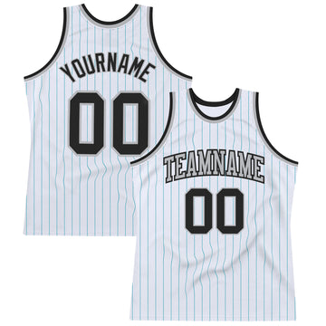 Cheap Custom Light Blue White Pinstripe White-Red Authentic Basketball  Jersey Free Shipping – CustomJerseysPro