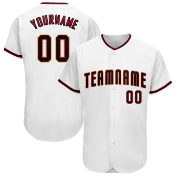 Custom White Black-Crimson Baseball Jersey - Jersey