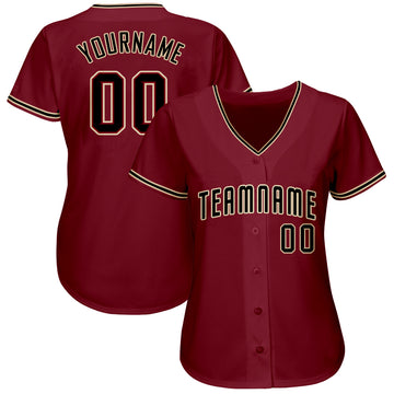 Custom Crimson Black-Khaki Baseball Jersey - Jersey