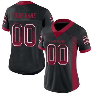 Custom Black Cardinal-White Mesh Drift Fashion Football Jersey - Jersey