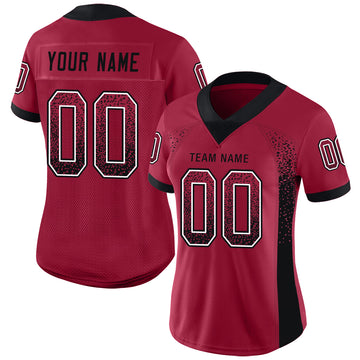 Custom Cardinal Black-White Mesh Drift Fashion Football Jersey - Jersey