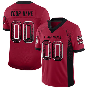 Custom Cardinal Black-White Mesh Drift Fashion Football Jersey - Jersey