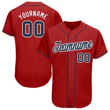 Custom Red Navy-White Baseball Jersey - Jersey