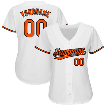 Custom White Orange-Black Baseball Jersey - Jersey