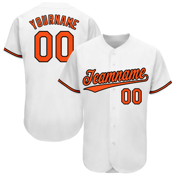 Custom White Orange-Black Baseball Jersey - Jersey