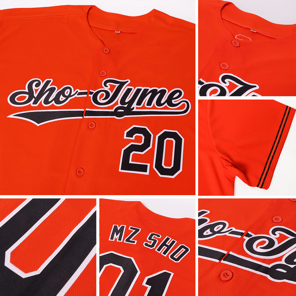 Custom Fade Fashion Baseball Jersey Orange Black-White Authentic