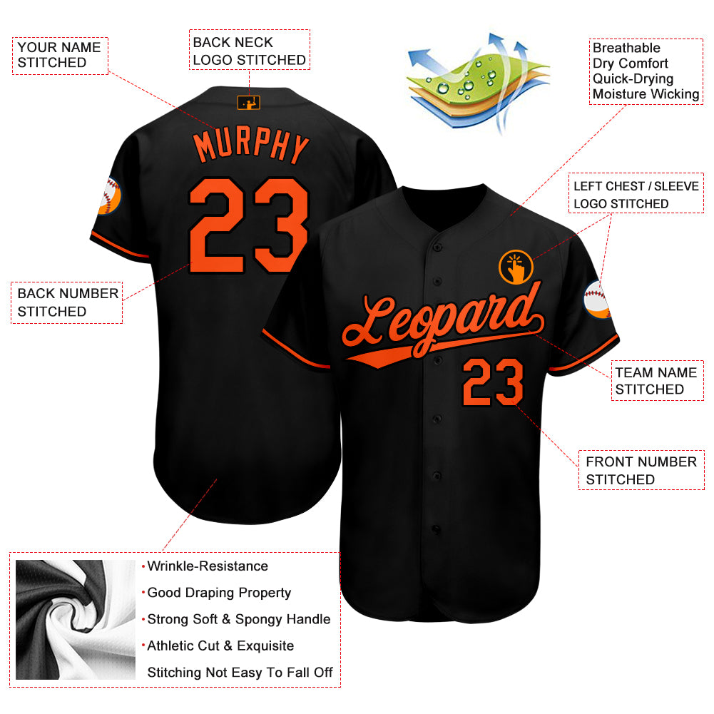 Custom Cream Black-Orange Baseball Jersey – CustomJerseysPro