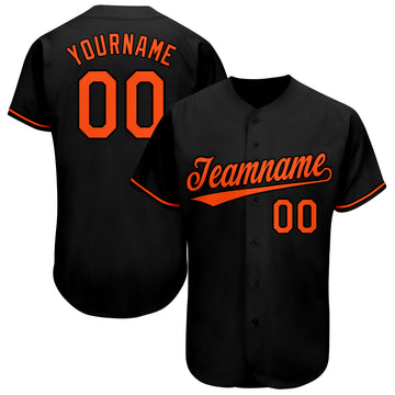 Custom Black Orange Baseball Jersey - Jersey