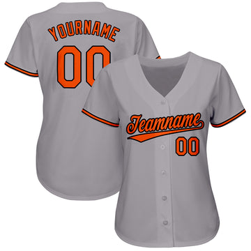 Custom Gray Orange-Black Baseball Jersey - Jersey