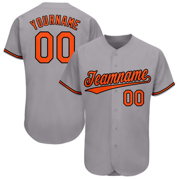 Custom Gray Orange-Black Baseball Jersey - Jersey