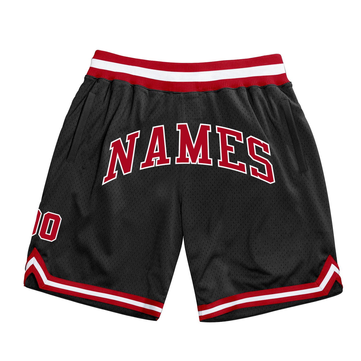 Custom Black Red Pinstripe White Gray-Red Authentic Basketball