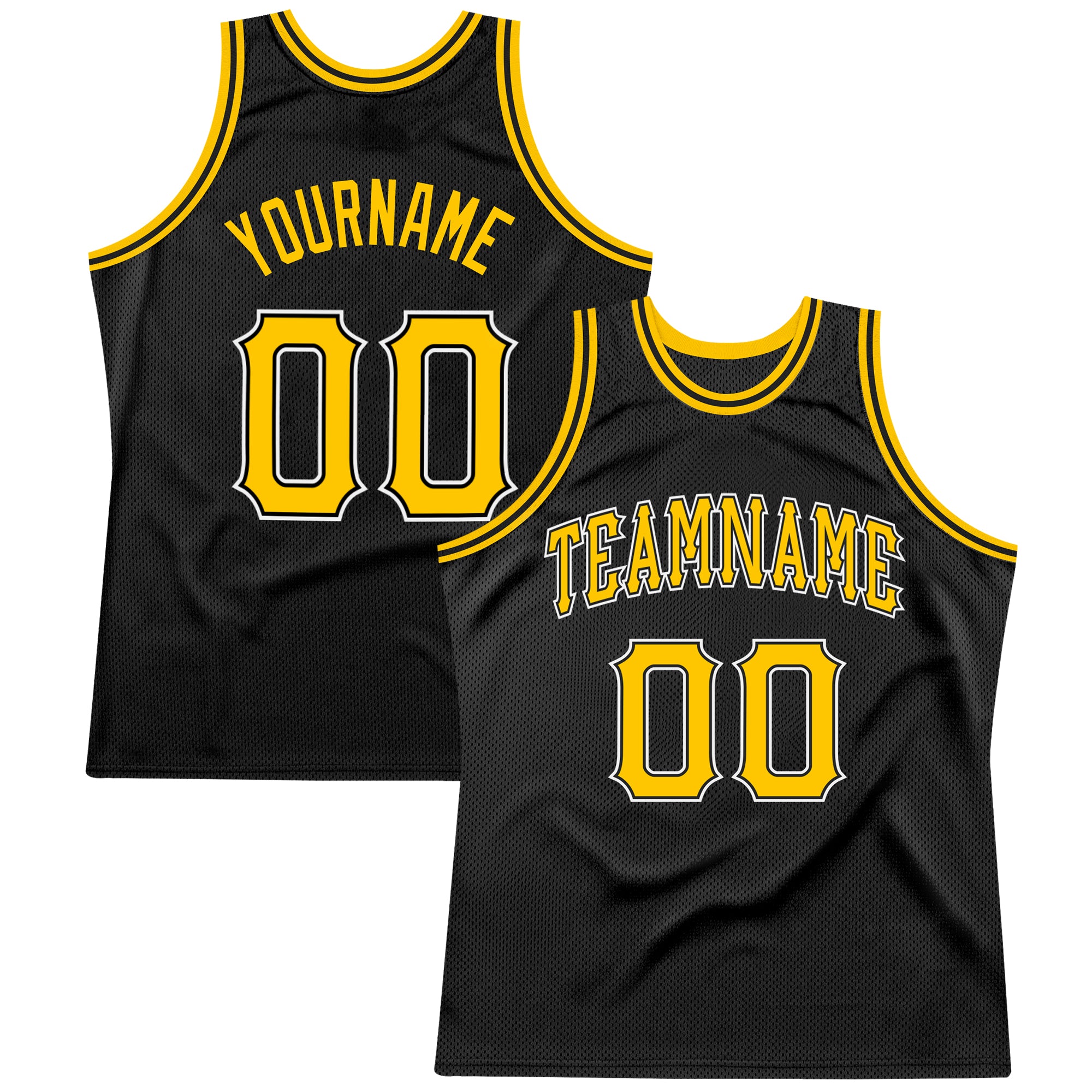 Custom Jerseys Black Yellow Basketball Jersey Custom Team White