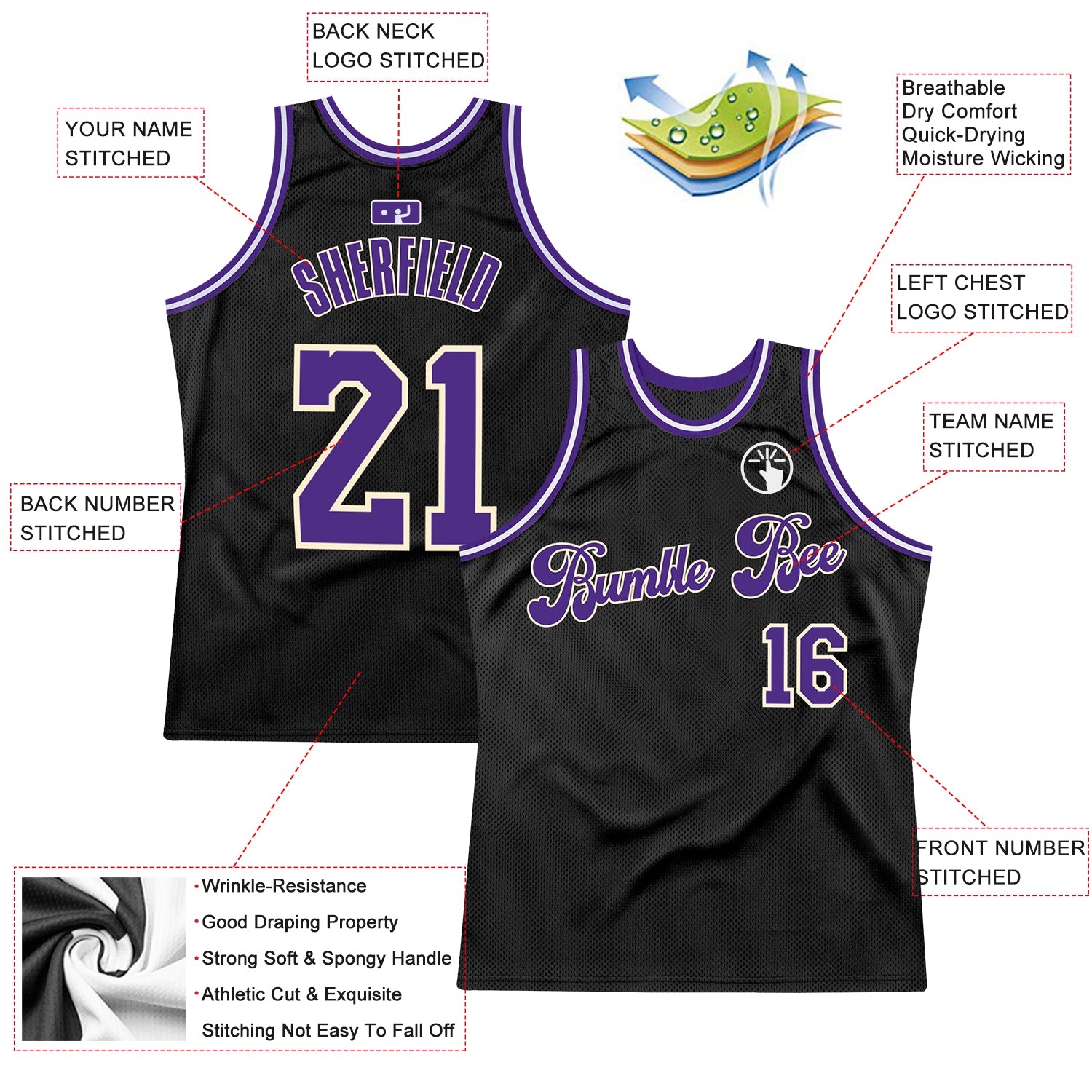 Throwback R Miller #5 High School Basketball Jersey Sewn Black