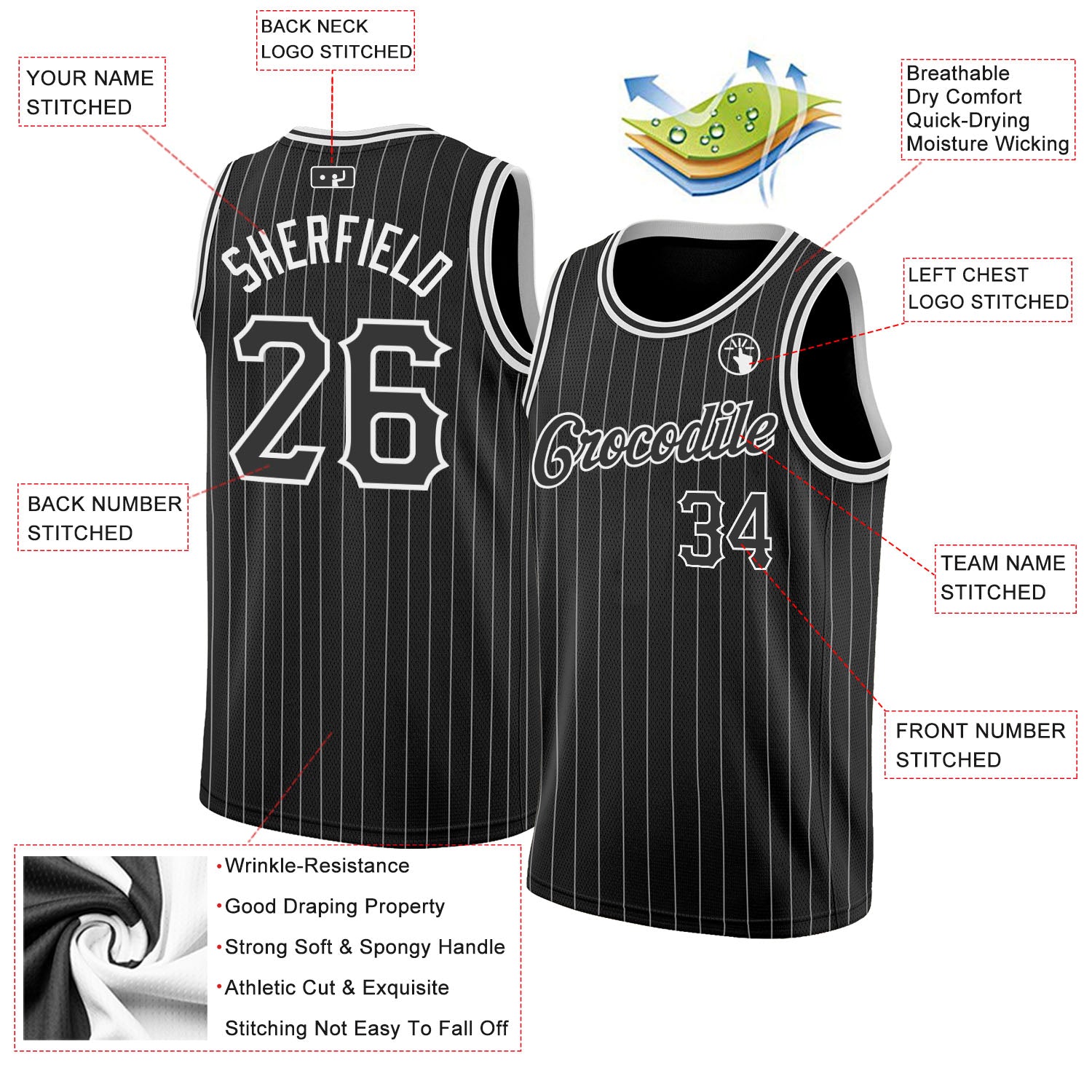 Custom White Black Round Neck Basketball Jersey – CustomJerseysPro