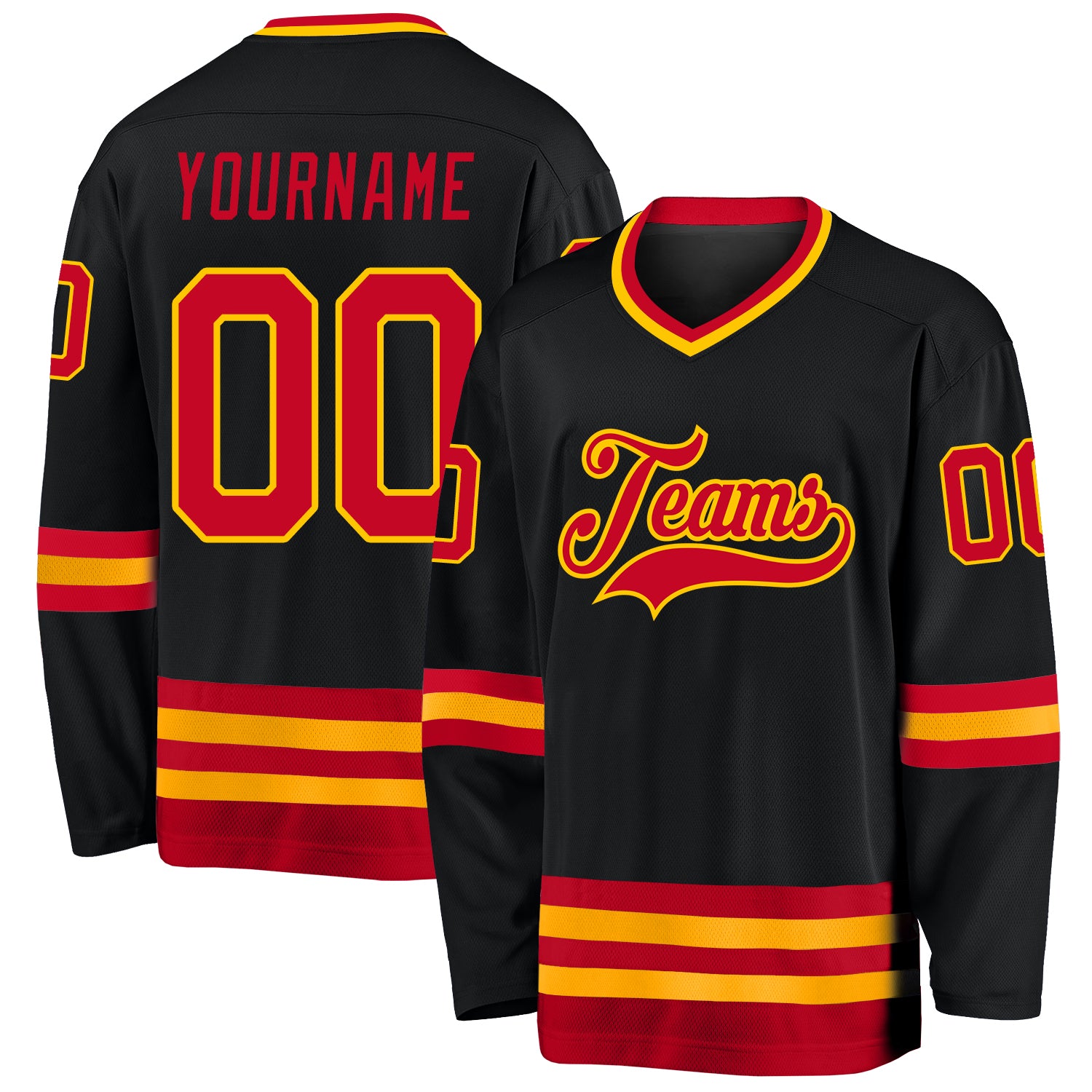 Custom Hockey Jersey Dark Gray Red-Black